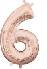 Rose Gold Number 6 Jumbo Foil Balloon S1031 - Pretty Day