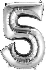 Silver Number 5 Jumbo Foil Balloon S1029 - Pretty Day