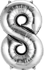 Silver Number 8 Jumbo Foil Balloon S1029 - Pretty Day
