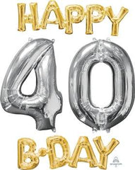 Happy 40th Birthday Phrase Balloon Kit  S4036 - Pretty Day