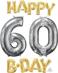 Happy 60th Birthday Phrase Balloon Kit  S4035 - Pretty Day