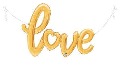 Love Phrase Cursive Jumbo Balloon Gold S3102 - Pretty Day