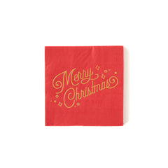 PRESALE CHRISTMAS SHIPPING MID OCTOBER - PLTS247D - Red Merry Christmas Cocktail Napkin - Pretty Day