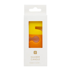 Orange Number 5 Birthday Candle - Pretty Day