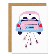 Just Married Greeting Card - Badger & Burke - Pretty Day