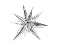 Large Silver Spikey Star Balloon Decoration S4068 - Pretty Day
