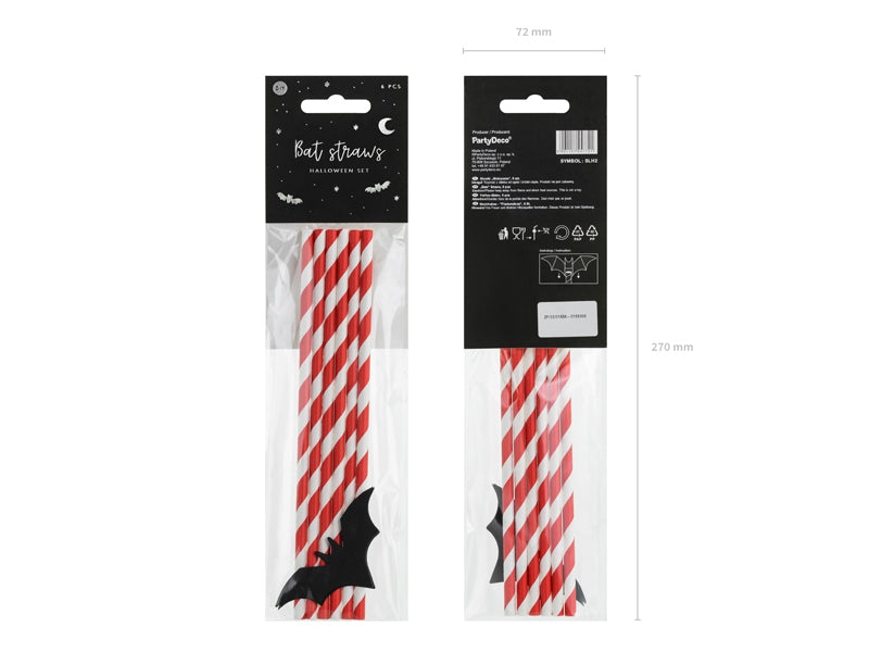 Bat Paper Straws 6pk | Pretty Day