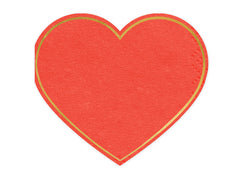 Red and Gold Heart Napkins- Small 20 pcs S2086 - Pretty Day