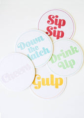 Retro Drink Up Coaster Set S1006 - Pretty Day