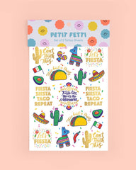 Petit Fetti - Fiesta Foil Kids Temporary Tattoos, Party Activity, Favors - Pretty Day