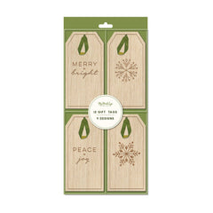 PLGT99 - Christmas Titles Etched Wood Gift Tag Set - Pretty Day