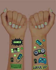 Level Up Glo Tats - 40 foil temporary tattoos - Pretty Day