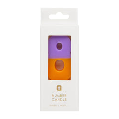 Orange Number 8 Birthday Candle - Pretty Day