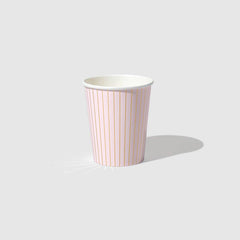 Pale Pink Pinstripe Paper Party Cups (10 per Pack) S9358 - Pretty Day