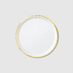 White with Gold Trim Classic Large Dinner Plates - 10 Pack S7130 - Pretty Day