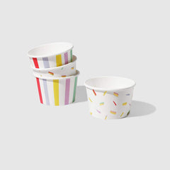 Stripe and Sprinkle  Ice Cream Bowls (10 Count) S3151 - Pretty Day