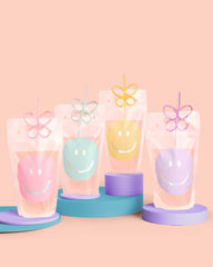 Smiley Sippers - 16 pouches + straws - Pretty Day