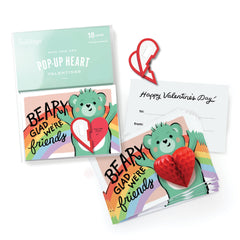 Inklings Paperie - 18pk Pop-up Valentines - Bear - Pretty Day