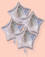 Shimmer Star Balloons - 4 iridescent balloons - Pretty Day