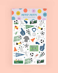 Petit Fetti - Kids Sports Soccer Temporary Tattoos, Birthday Favors, Decor - Pretty Day