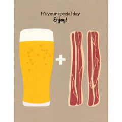 Beer & Bacon Greeting Card - Designs By Val - Pretty Day