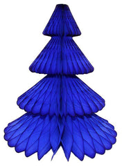 Dark Blue Tissue Paper Honeycomb Christmas Trees - Pretty Day