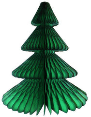 Dark Green Tissue Paper Honeycomb Christmas Trees - Pretty Day