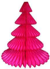 Hot Pink Tissue Paper Honeycomb Christmas Trees - Pretty Day