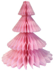 Light Pink Tissue Paper Honeycomb Christmas Trees - Pretty Day