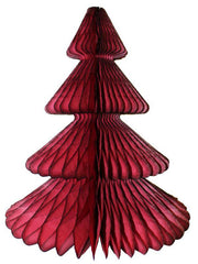 Maroon Tissue Paper Honeycomb Christmas Trees - Pretty Day