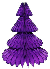 Purple Tissue Paper Honeycomb Christmas Trees - Pretty Day