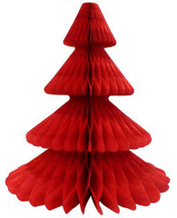 Red Tissue Paper Honeycomb Christmas Trees - Pretty Day
