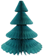 Teal Green Tissue Paper Honeycomb Christmas Trees - Pretty Day