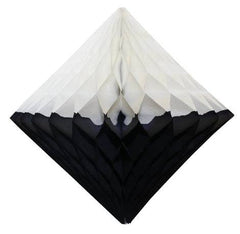 12" Black & White Dip Dye Honeycomb Diamond S6151 - Pretty Day