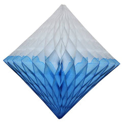 12" Light Blue & White Dip Dye Honeycomb Diamond S6154 - Pretty Day