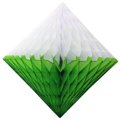 12" Lime Green & White Dip Dye Honeycomb Diamond S6152 - Pretty Day