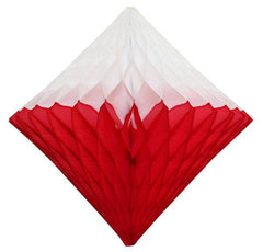 12" Red & White Dip Dye Honeycomb Diamond S6157 - Pretty Day