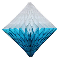 12" Turquoise & White Dip Dye Honeycomb Diamond S6153 - Pretty Day
