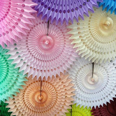 21" Tissue Paper Fans - Choose Your Color - Pretty Day