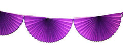 Purple 10 Ft Tissue Fan Garland Bunting - Pretty Day