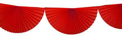 Red 10 Ft Tissue Fan Garland Bunting - Pretty Day