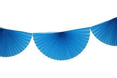 Turquoise 10 Ft Tissue Fan Garland Bunting - Pretty Day