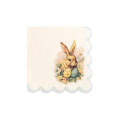 My Mind’s Eye - PLNP236 - Vintage Easter Bunny Scallop Paper Cocktail Napkin - Pretty Day