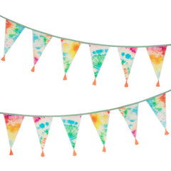Tie Dye Rainbow Fabric Bunting - 10ft S5056 - Pretty Day