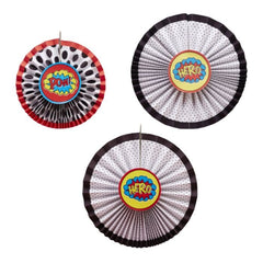 Super Hero Party Pinwheel Fan Decorations S7121 - Pretty Day