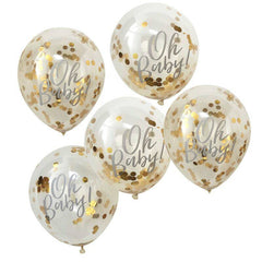 Gold Confetti Oh Baby Shower Balloon Pack S7086 - Pretty Day
