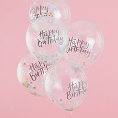 Happy Birthday Pastel Confetti Balloons S7064 - Pretty Day