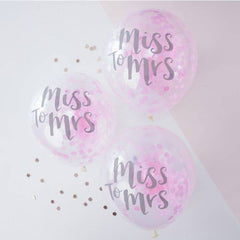 Miss to Mrs Confetti Bachelorette Party Balloons S5060 - Pretty Day