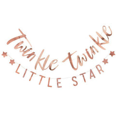 Rose Gold Twinkle Twinkle Little Star Banner S0066 - Pretty Day