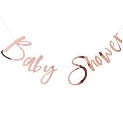 Rose Gold Baby Shower Banner S5136 - Pretty Day